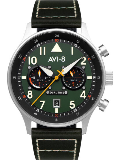 AVI-8 AV-4088-02 Carey Dual Time Herrenuhr 44mm 5ATM*