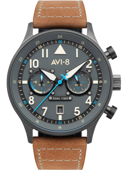 AVI-8 AV-4088-04 Carey Dual Time Herrenuhr 44mm 5ATM*