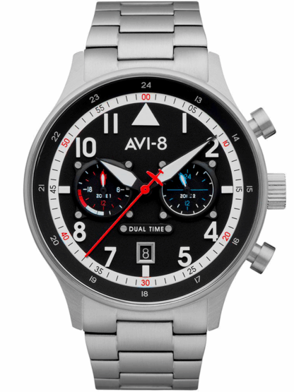 AVI-8 AV-4088-11 Carey Dual Time Herrenuhr 44mm 5ATM*