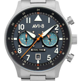 AVI-8 AV-4088-22 Carey Dual Time Herrenuhr 44mm 5ATM*