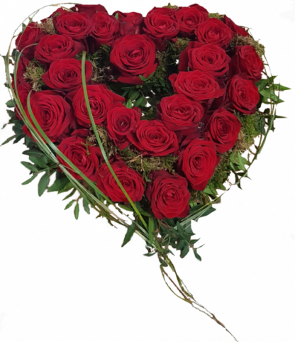 Blumiges Herz aus roten Rosen*