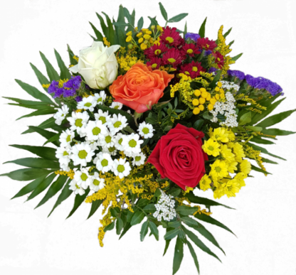Bunte Blumensendung mit Rosen*