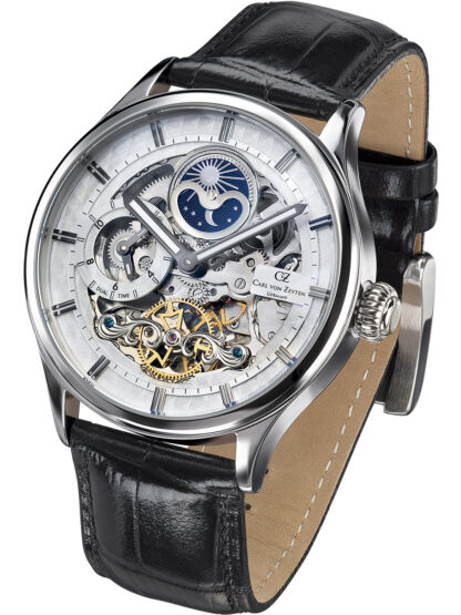 Carl von Zeyten CVZ0008WHS Neustadt Automatik Dual Time 46mm 3ATM*
