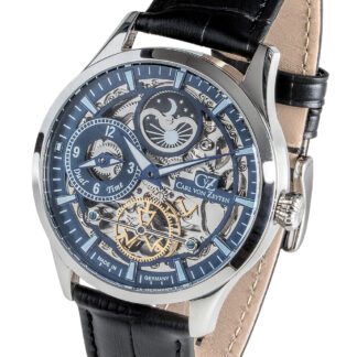 Carl von Zeyten CVZ0063BLS Freiburg Automatik Dual Time Herrenuhr*