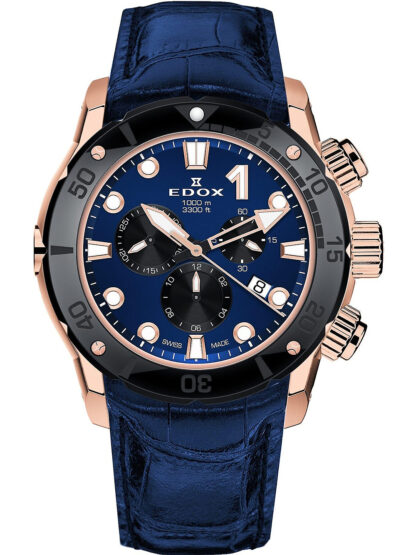 Edox 10242-TINR-BUIRN CO-1 Chronograph Herrenuhr 45mm 100ATM*
