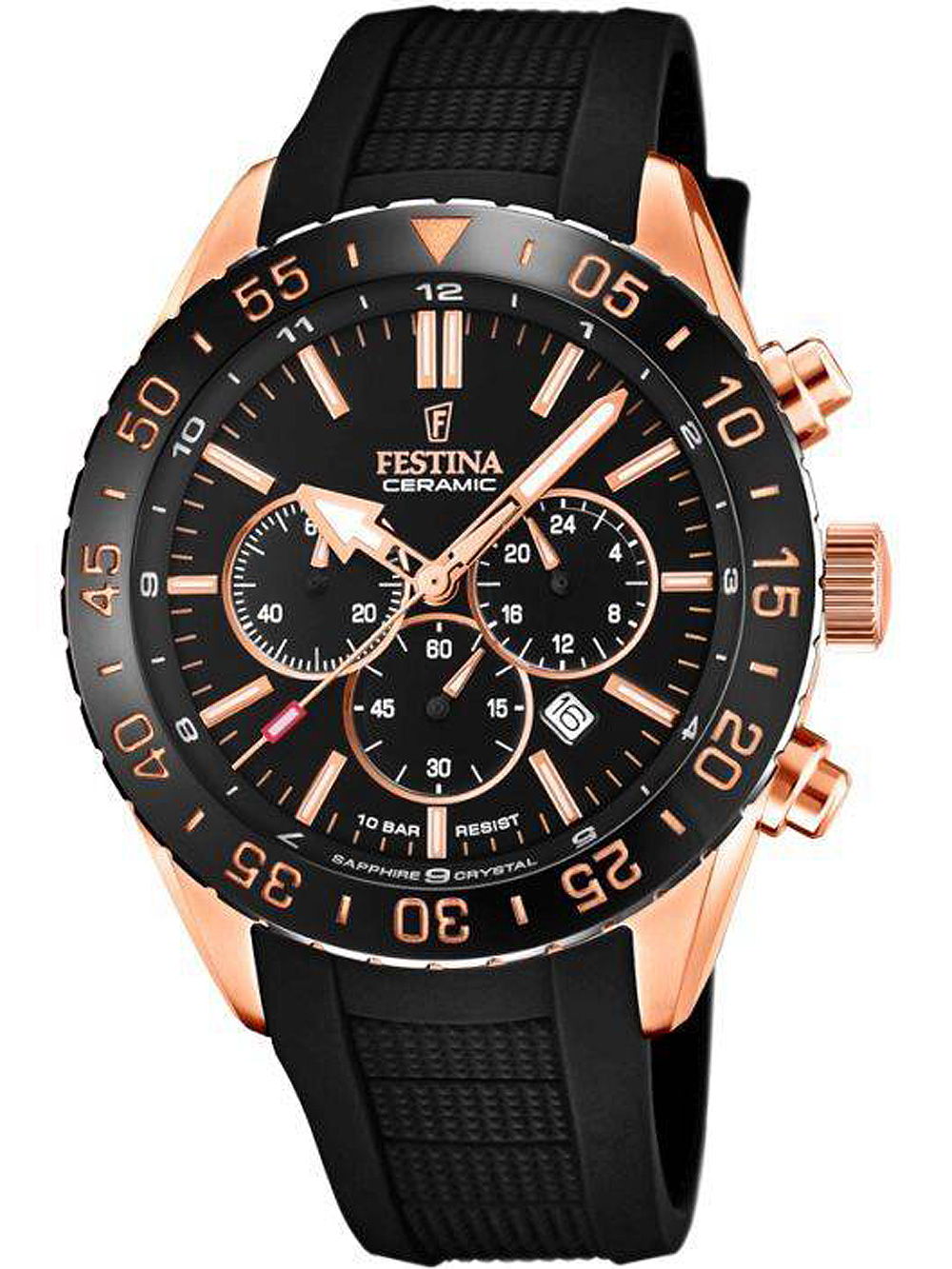 Festina F20516/2 Ceramic Chronograph Herrenuhr 44mm 10ATM*