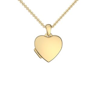 Foto Medaillon Herz Gelbgold *Silber 925 hochwertig vergoldet* Herzkette Gelbgold Herz Anhänger zum Öffnen mit Kette Gold mit Foto-Service und Gravur*