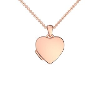 Foto Medaillon Herz Rosegold *Silber 925 hochwertig vergoldet* Herzkette Kette mit Herz Anhänger zum Öffnen aufklappbar mit Foto-Service und Gravur*