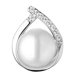 Gaura Pearls Perlenanhänger - weiß, Zirkonia, 925 Silber*