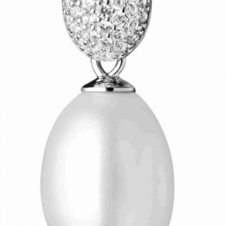 Gaura Pearls Perlenanhänger - weiß, Zirkonia, 925 Silber*