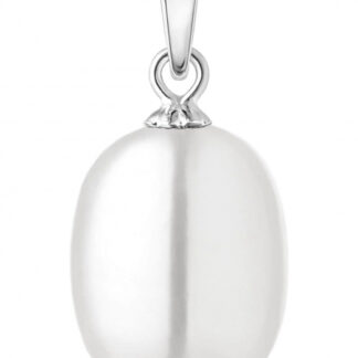 Gaura Pearls Perlenanhänger - weiß, oval,925 Silber*