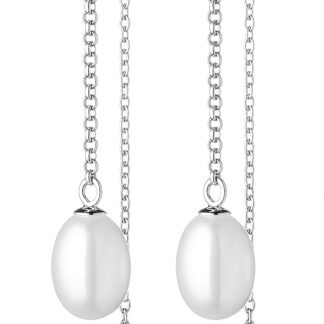 Gaura Pearls Perlenohrhänger - weiß, 7.5 mm, 925 Silber*