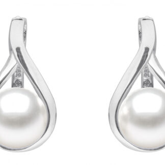 Gaura Pearls Perlenohrringe - weiß, 9 mm, 925 Silber*