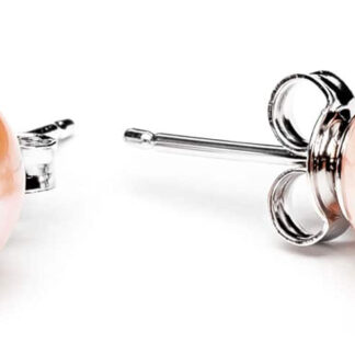 Gaura Pearls Perlenohrstecker - rosa, 9 mm, 925 Silber*