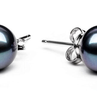 Gaura Pearls Perlenohrstecker - schwarz, 9 mm, 925 Silber*