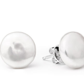 Gaura Pearls Perlenohrstecker - weiß, barock, 12 mm, 925 Silber*