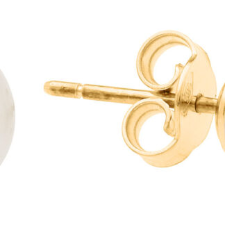 Gaura Pearls Perlenohrstecker - weiß, rund, 7 mm, 585 Gelbgold*