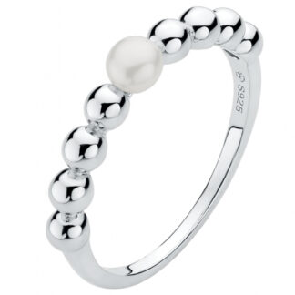 Gaura Pearls Perlenring - weiß, Silberperlen, 925 Silber*