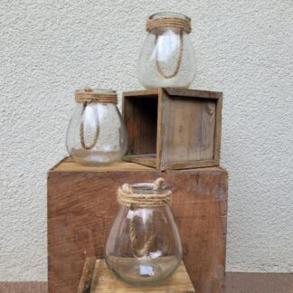 Glas mit Gordel - Kugelvase - 3Set*