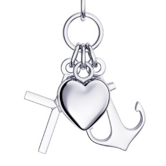 Herz Kreuz Anker Kette Silber 925 Glaube Liebe Hoffnung Kette mit Herzchen Ankerkette Kreuzkette drei Anhänger Silberkette*