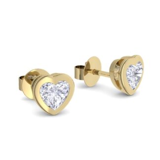 Herz Ohrstecker Gold (Silber 925 vergoldet) klein Zirkonia Damen Herz Ohrringe Rose Stecker Herzchen Herzform Herzohrringe mit Stein*