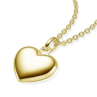 Herzkette Gold Damen Halskette Damen mit Anhänger hochwertig vergoldet Silber Herz Kette Herzanhänger Halskette Gelbgold Geschenk Freundin Frauen*