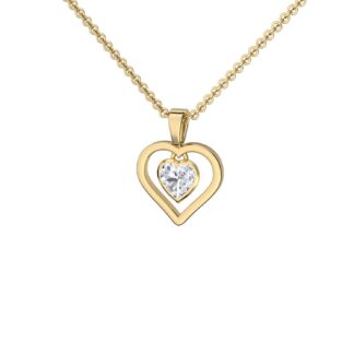 Herzkette Gold mit Steinchen hochwertig 925 Silber Herz Kette vergoldet Halskette Damen vergoldet Kette Geschenk Freundin Damen Kette mit Herzanhänger*