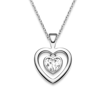 Herzkette Silberkette 925 Kette mit Herzanhänger Geschenke für Freundin Frauen Herz-Kette Damenkette Halskette Silber *Ich liebe Dich* Schmuck Liebe*