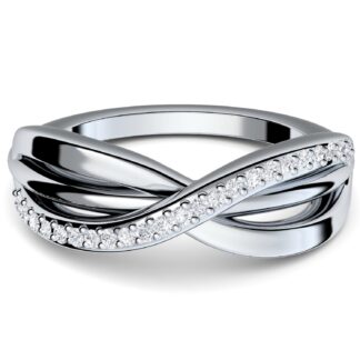 Infinity Ring *Silber Zirkonia* Ringe Damenringe Infinity mit Zirkonia Steinen Silberring Geschenk Freundin Frau Damen Infinity Schmuck*