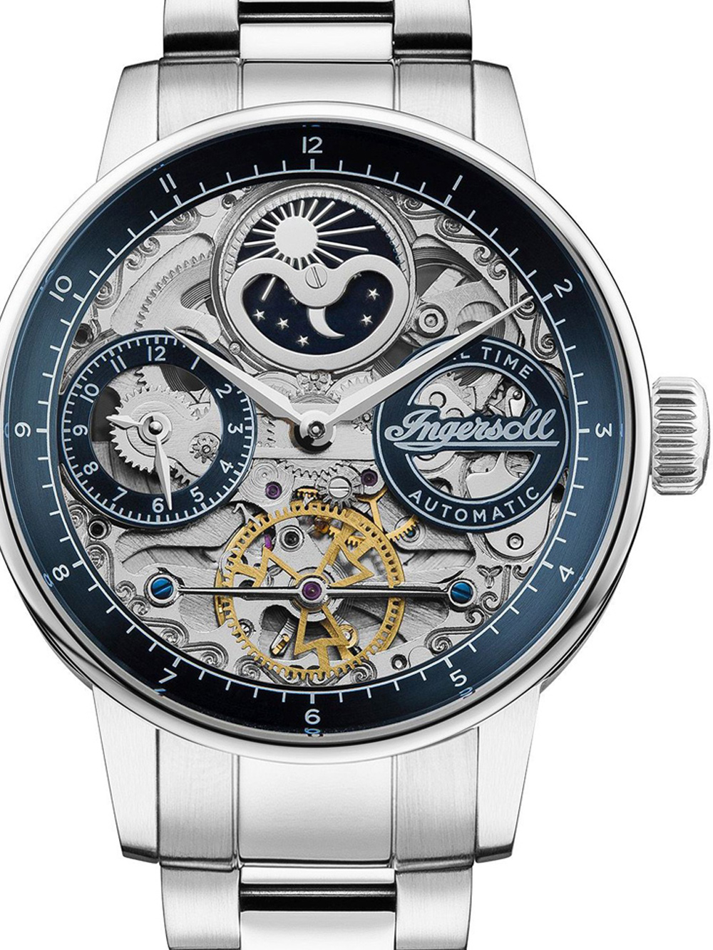 Ingersoll I07707 The Jazz Dual Time Automatik Herrenuhr 42mm 5ATM*