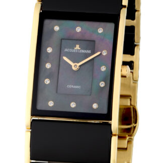 Jacques Lemans 1-1940J Dublin Keramik Damenuhr 24 x 28 mm*