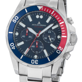 Jacques Lemans 1-2091G Liverpool Chronograph Herrenuhr 44mm 20ATM*