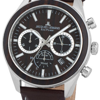 Jacques Lemans 1-2115C Eco Power Wood Herrenuhr 44mm 10ATM*