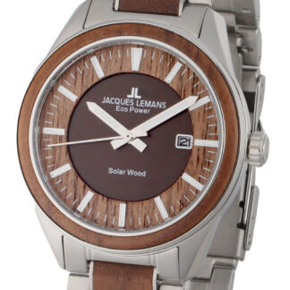 Jacques Lemans 1-2116H Eco Power Wood Herrenuhr 40mm 10ATM*