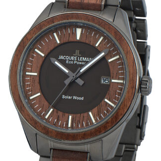 Jacques Lemans 1-2116I Eco Power Wood Herrenuhr 40mm 10ATM*