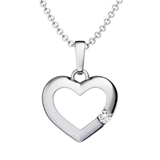 Kette Herzkette Silber 925 Halskette Damenkette mit Herz-Anhänger Geschenk-Idee Freundin Frau Damen Geburtstag Weihnachten Liebesgeschenk Schmuck*