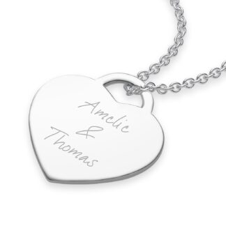 Kette mit Gravur Silber 925 für 2 - 3 Namen Namenskette Wunsch-Namen Kinder Mütter Freundin Damen Schmuck personalisierte individuelle Herz-Kette*