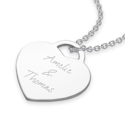 Kette mit Gravur Silber 925 für 2 - 3 Namen Namenskette Wunsch-Namen Kinder Mütter Freundin Damen Schmuck personalisierte individuelle Herz-Kette*