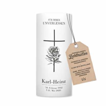 Lichthülle schwarze Rose Karl-Heinz "2 Stück"*