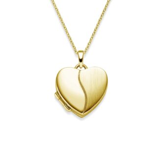 Medaillon mit Foto und Gravur zum Öffnen (Silber 925 vergoldet) Kette mit Gravur vergoldet Herz Anhänger Gold zum Öffnen Geschenk (inkl. Foto-Service)*