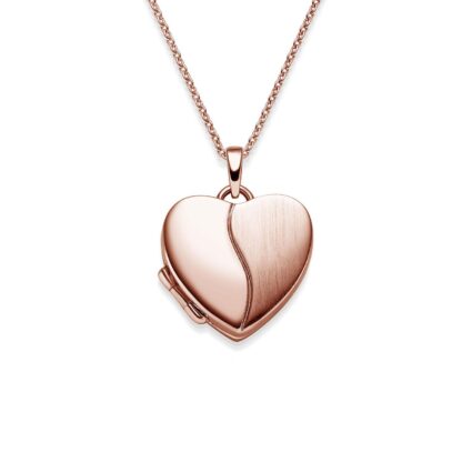 Medaillon mit Foto zum Öffnen (Silber 925 vergoldet) Kette Rosegold Herz Anhänger mit Bild Medaillon mit Gravur zum Aufklappen (inkl. Foto-Service)*