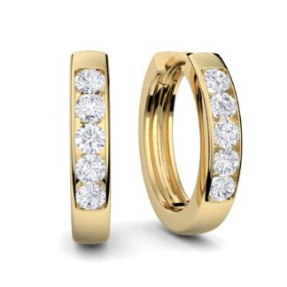 Ohrringe Creolen Gelbgold *Zirkonia* Gelbgold Creolen (hochwertig vergoldet) Kreolen Ohrringe Gelbgold Klappcreolen Geschenk Freundin Frau*