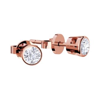 Ohrstecker Rosegold Rose (Silber 925 vergoldet) Zirkonia Ohrringe Sterling Silber 925er Stecker Zirkoniaohrringe Ohrschmuck mit Stein*