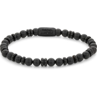 Rebel & Rose Armband All-Black RR-60107-B-L Herren*