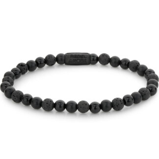 Rebel & Rose Armband Black Rocks RR-60088-B-M Unisex*