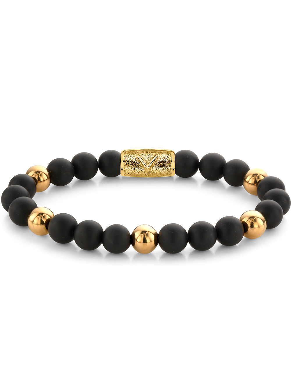 Rebel & Rose Armband Matt Black Madonna RR-8DV05-G-L Herren*