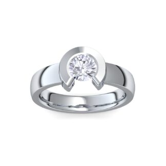Ring Damenring Silber 925 „Einkaräter“ Ring Zirkonia Silberring Damen mit großem Stein Solitär-Ring Verlobungsring für Damen Frauen Freundin modern*