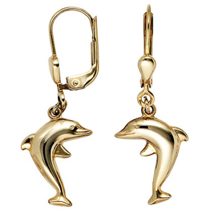 SIGO Boutons Delfin 333 Gold Gelbgold Ohrringe Ohrhänger Goldohrringe*
