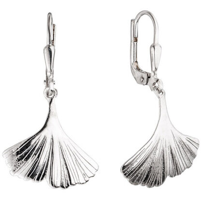 SIGO Boutons Gingko Ginko 925 Sterling Silber rhodiniert Ohrringe Ohrhänger*