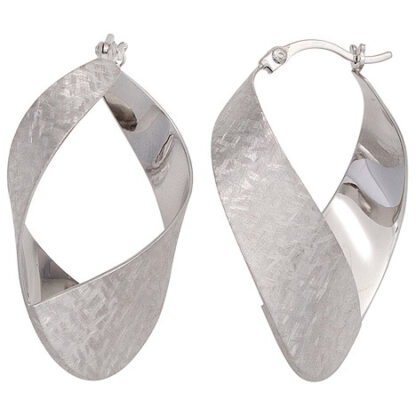 SIGO Creolen 925 Sterling Silber mattiert Ohrringe Silberohrringe Silbercreolen*
